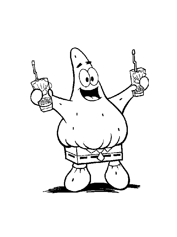 DIBUJO PARA COLOREAR DE BOB ESPONJA:PATRICIO REFRESCOS : ACTIVIDADES